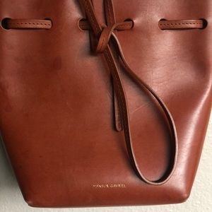 Mansur Gavriel Medium Brown Leather Bucket Purse